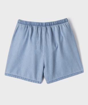 Short en jean ample à taille élastiquée fille vue3 - GEMO (JUNIOR) - GEMO