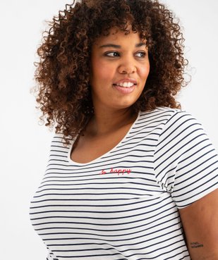 Chemise de nuit à manches courtes avec motifs femme grande taille vue6 - GEMO 4G FEMME - GEMO