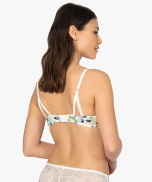 Soutien-gorge à armatures à motifs fleuris et dentelle vue2 - GEMO(HOMWR FEM) - GEMO