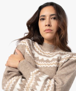 Pull femme avec motifs pailletés vue2 - GEMO(FEMME PAP) - GEMO