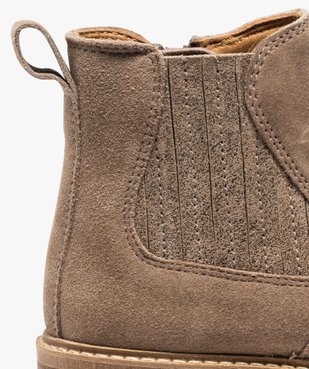 Boots fille zippées dessus cuir retourné style chelsea vue6 - GEMO (ENFANT) - GEMO