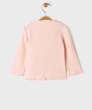 Tee-shirt manches longues chaud en maille côtelée bébé fille vue3 - GEMO(BEBE DEBT) - GEMO