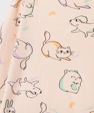 Pyjama en coton motifs animaux fille vue2 - GEMO 4G FILLE - GEMO