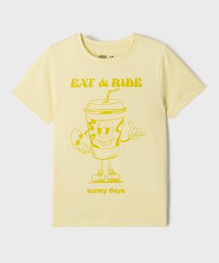 Tee-shirt manches courtes en jersey de coton imprimé estival garçon vue1 - GEMO 4G GARCON - GEMO