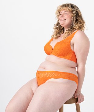 Culotte femme grande taille en dentelle et microfibre  vue1 - GEMO(HOMWR FEM) - GEMO