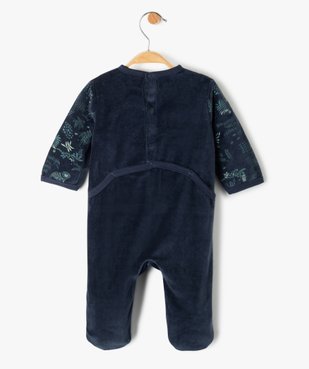 Pyjama bébé pont-dos en velours imprimé tropical - Petit Béguin vue4 - PETIT BEGUIN - GEMO