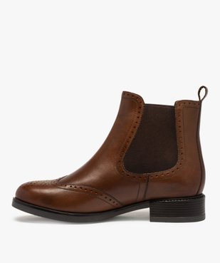Boots femme style chelsea unis à bout fleuri vue3 - GEMO (CASUAL) - GEMO