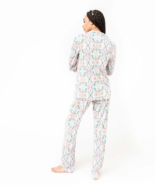 Pyjama deux pièces : chemise et pantalon femme vue3 - GEMO(HOMWR FEM) - GEMO