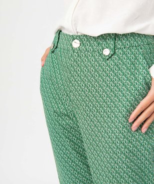 Pantalon femme imprimé coupe straight esprit 70s vue2 - GEMO(FEMME PAP) - GEMO