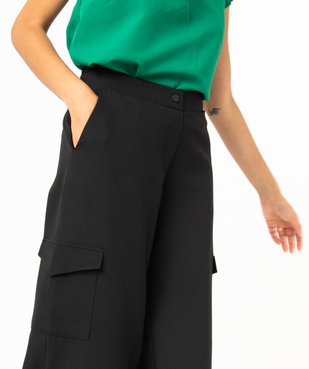 Pantalon large avec poches à rabat sur les cuisses femme vue2 - GEMO(FEMME PAP) - GEMO