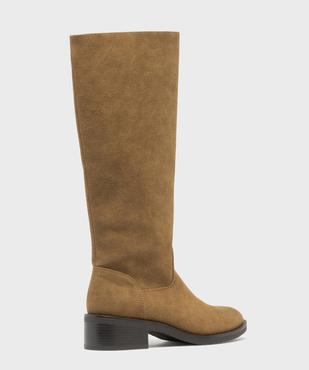 Bottes en suédine à petit talon femme vue5 - FOLLOW ME - GEMO