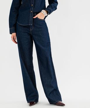 Jean wide leg taille haute femme vue2 - GEMO 4G FEMME - GEMO