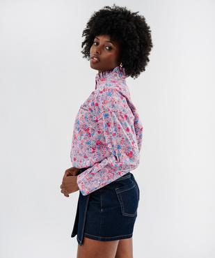 Chemise manches longues fleurie à col victorien femme - LuluCastagnette et Alizée vue3 - LULUCASTAGNETTE - GEMO