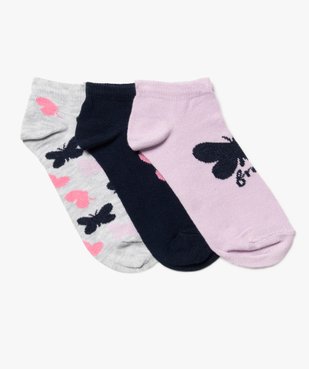 Chaussettes fille ultra courtes à motifs papillons (lot de 3) vue1 - GEMO (ENFANT) - GEMO