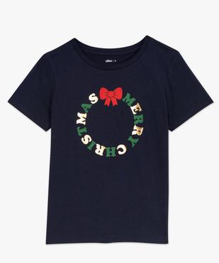 Tee-shirt manches courtes avec inscription spéciale Noël femme vue4 - GEMO(FEMME PAP) - GEMO