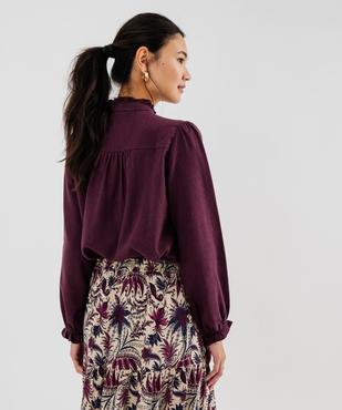 Blouse manches longues en flanelle de coton femme  vue3 - GEMO(FEMME PAP) - GEMO