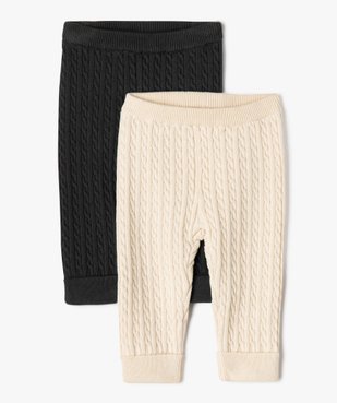Pantalon en maille torsadée bébé (lot de 2) vue1 - GEMO(BB COUCHE) - GEMO