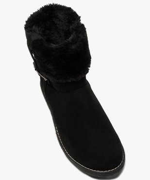 Boots fourrées femme à talon plat unies à col peluche vue5 - G'FLEX - GEMO
