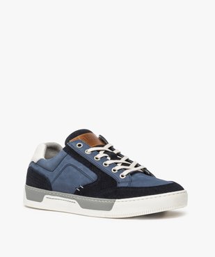 Basket homme dessus cuir avec semelle cousue vue2 - GEMO (CASUAL) - GEMO
