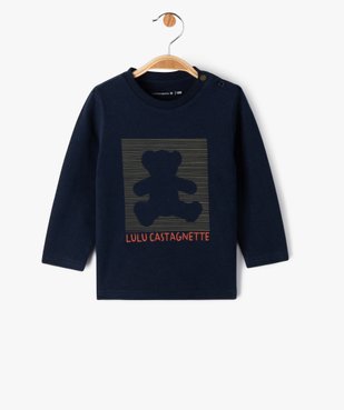 Tee-shirt manches longues imprimé ourson bébé garçon - LuluCastagnette vue1 - LULUCASTAGNETTE - GEMO