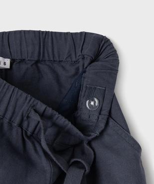 Pantalon chino en coton et lin avec taille ajustable garçon vue2 - GEMO (ENFANT) - GEMO