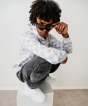 Sweat à capuche à motifs damier garçon vue8 - GEMO 4G GARCON - GEMO