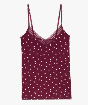 Haut de pyjama femme à fines bretelles et dentelle vue4 - GEMO(HOMWR FEM) - GEMO