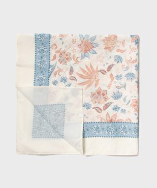 Foulard carré en coton imprimé femme vue2 - GEMO 4G FEMME - GEMO