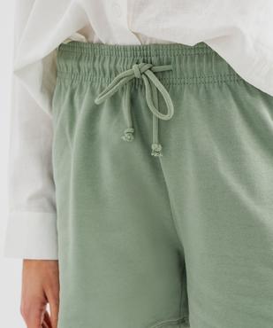 Short ample en maille French Terry à ceinture élastique femme vue2 - GEMO 4G FEMME - GEMO