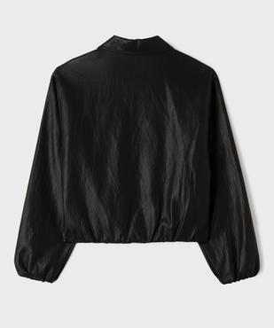 Veste courte à col chemise en cuir imitation femme vue4 - GEMO (JUNIOR) - GEMO