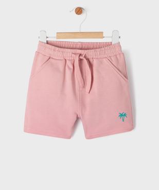 Short en maille avec palmier brodé bébé garçon vue1 - GEMO(BEBE DEBT) - GEMO