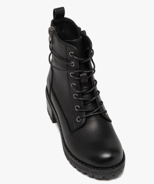 Boots fille unies à talon et semelle crantée fermeture zip vue5 - GEMO (ENFANT) - GEMO