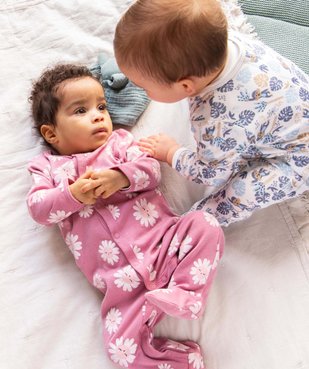 Pyjama bébé dors-bien à ouverture ventrale et imprimé fleuri vue6 - GEMO(BB COUCHE) - GEMO