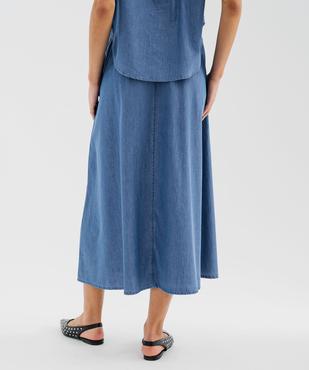 Jupe longue en toile denim fluide femme vue3 - GEMO(FEMME PAP) - GEMO