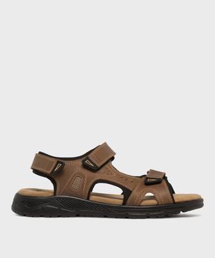 Sandales confort à scratch dessus cuir homme vue1 - G'FLEX - GEMO