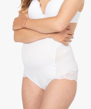 Culotte de grossesse taille haute en microfibre douce et dentelle vue2 - GEMO (MATER) - GEMO