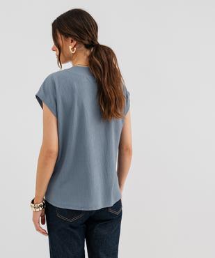 Tee-shirt manches courtes à col V femme vue3 - GEMO 4G FEMME - GEMO