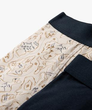 Boxers en coton stretch uni + imprimé garçon (lot de 2) vue2 - GEMO 4G GARCON - GEMO