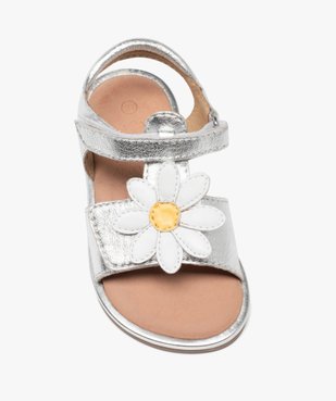 Sandales bébé fille en cuir métallisé avec fleur fantaisie - MOD8 vue5 - MOD8 - GEMO