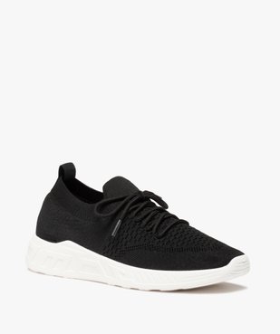 Baskets femme en maille unie avec lacets vue2 - GEMO (SPORTSWR) - GEMO