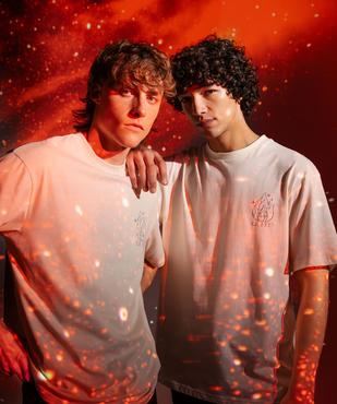 Tee-shirt avec motif poitrine et dos mixte vue2 - GEMO 4G FEMME - GEMO