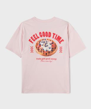 Tee-shirt manches courtes imprimé devant et dos fille vue3 - GEMO 4G FILLE - GEMO