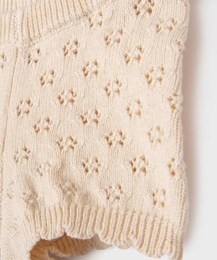 Short en maille ajourée en coton biologique bébé fille vue3 - GEMO 4G BEBE - GEMO