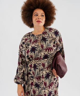 Robe fluide imprimée avec volants femme grande taille vue4 - GEMO (G TAILLE) - GEMO