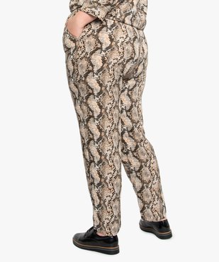 Pantalon femme large et fluide imprimé à taille élastiquée vue3 - GEMO (G TAILLE) - GEMO
