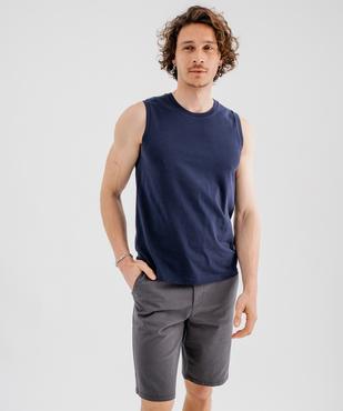 Tee-shirt sans manches en jersey de coton homme vue1 - GEMO 4G HOMME - GEMO