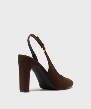 Escarpins slingback à talon haut et bout pointu femme - Follow Me vue5 - FOLLOW ME - GEMO