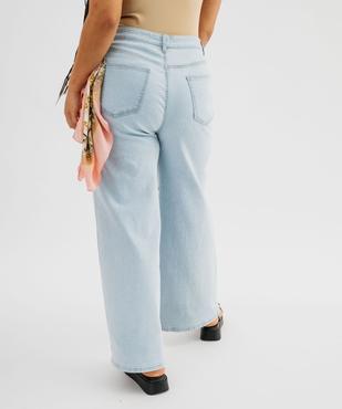 Jean wide leg en coton stretch taille ajustable femme grande taille vue7 - GEMO 4G GT - GEMO