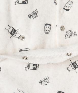 Pyjama en velours à pont-dos imprimé bébé vue2 - GEMO 4G BEBE - GEMO