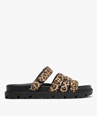 Mules plates avec brides en toile imprimée femme - 5 Miles vue2 - 5 MILES - GEMO